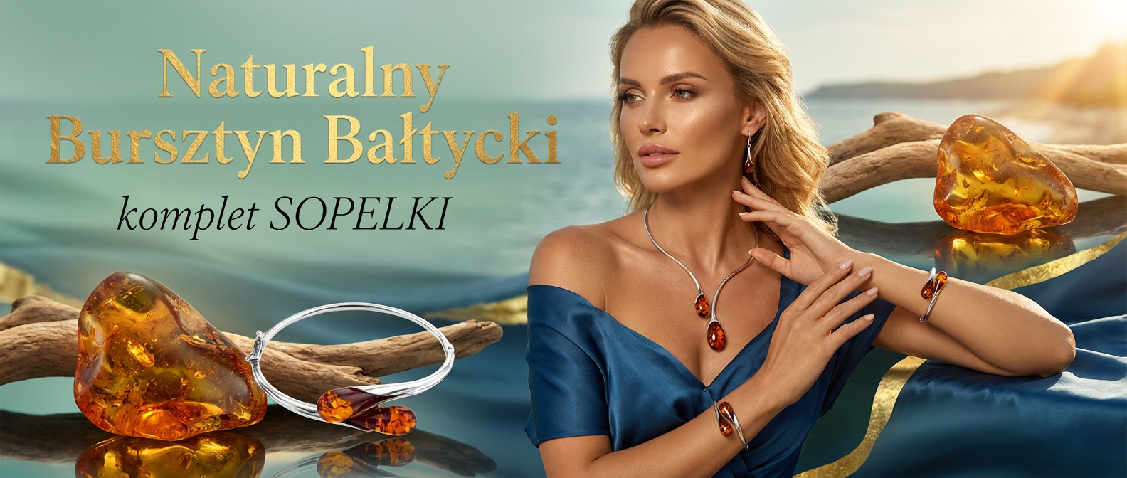 BURSZTYN KOMPLET SOPELKI