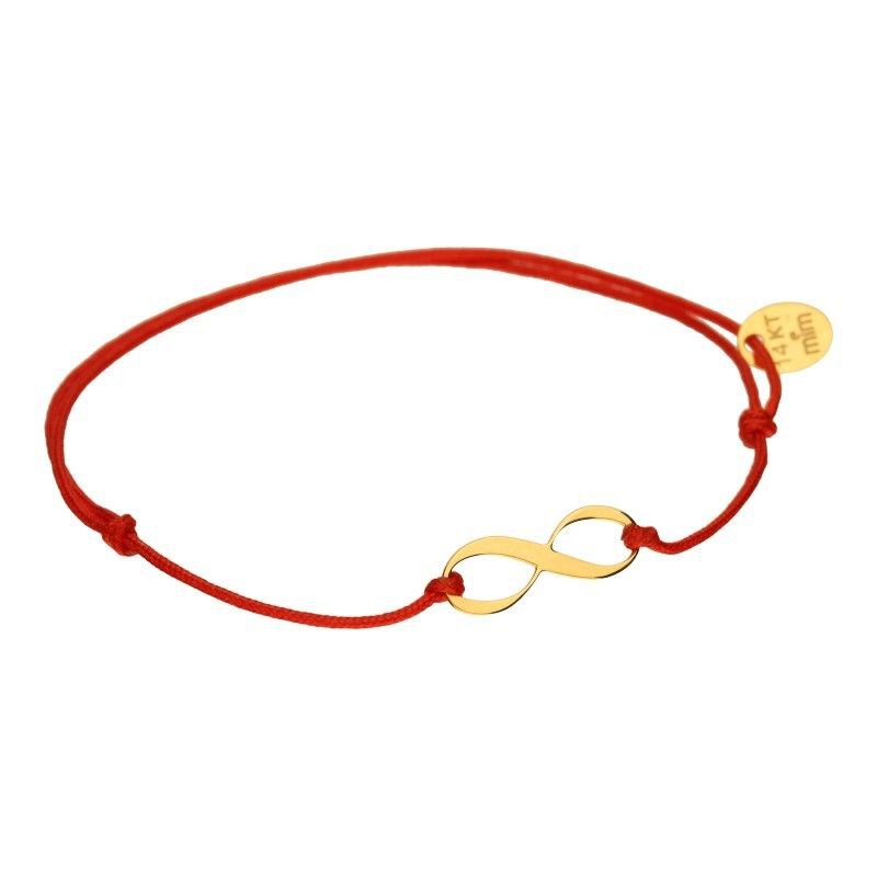 BRANSOLETKA NA SZNURKU JUBILERSKIM W KOLORZE CZERWONYM,ZŁOTO 333