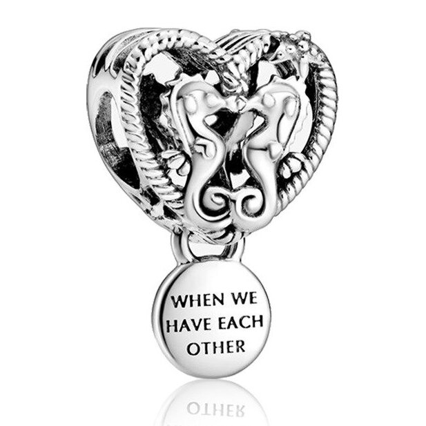 CHARMS BEADS do Pandora SREBRO 925 Serce Konik Morski