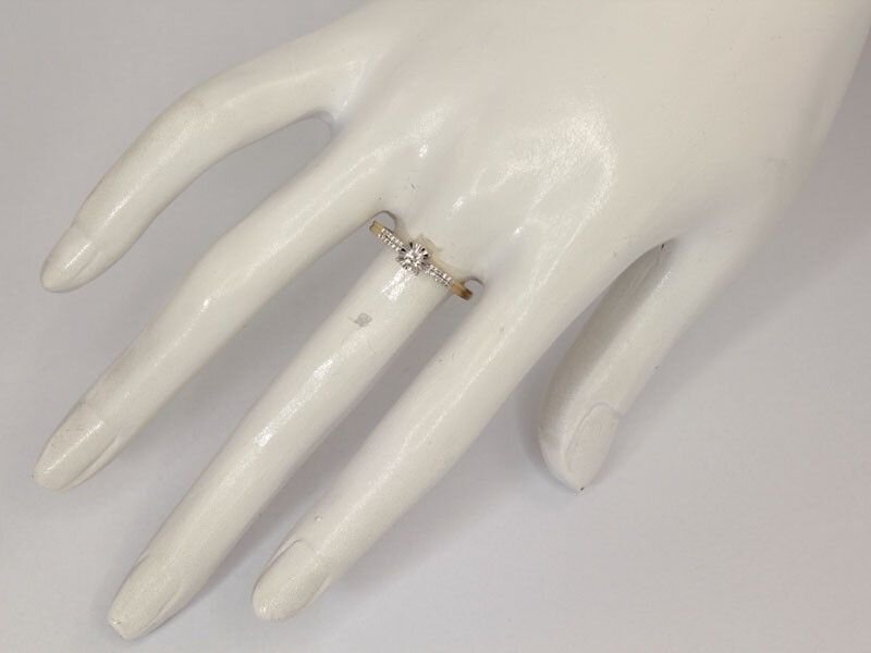 Delikatny 585 złoty pierścionek BRYLANT 0.140ct - SI/H