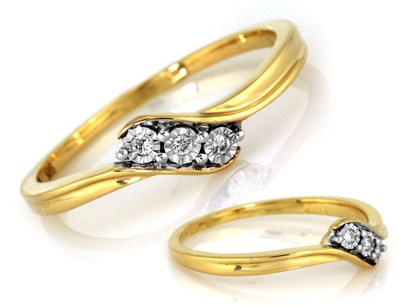 DELIKATNY ZŁOTY PIERŚCIONEK 585 BRYLANT 0.030ct - SI/H