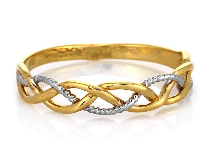 Klasyczny złoty pleciony pierścionek zaręczynowy  585