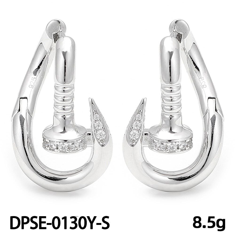 KOLCZYKI NA ANGIELSKIM ZAPIĘCIU, SREBRO PRÓBY 925 RODOWANE