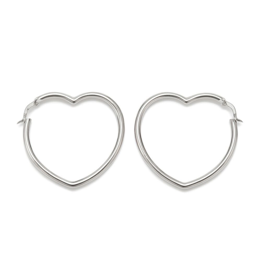 KOLCZYKI SERCA, SREBRO PRÓBY 925 RODOWANE 52 mm x 49 mm