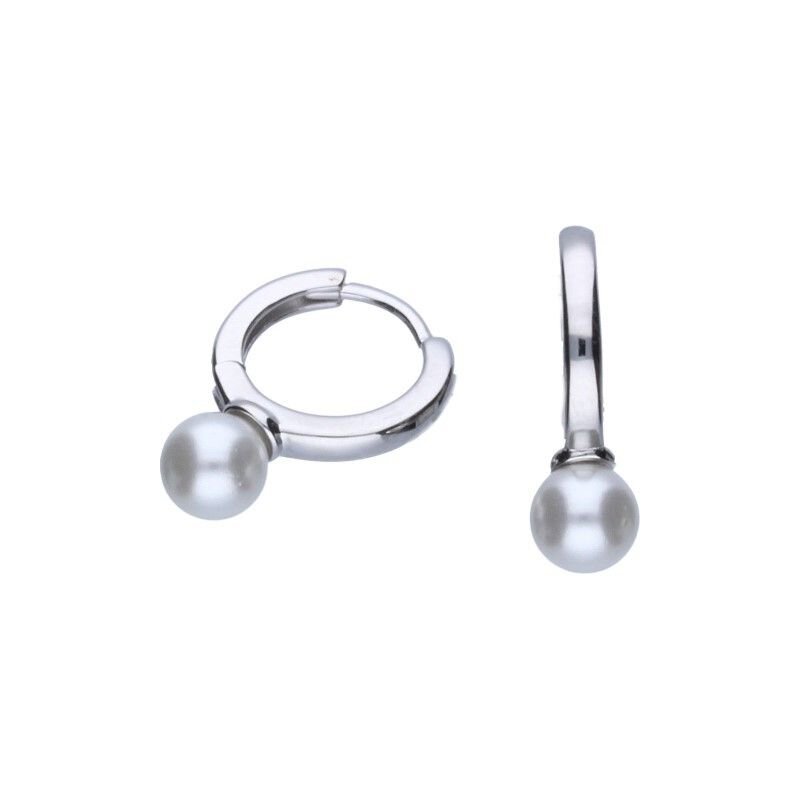 KOLCZYKI  KÓŁECZKA, SREBRO PRÓBY 925 RODOWANE Z PERŁAMI