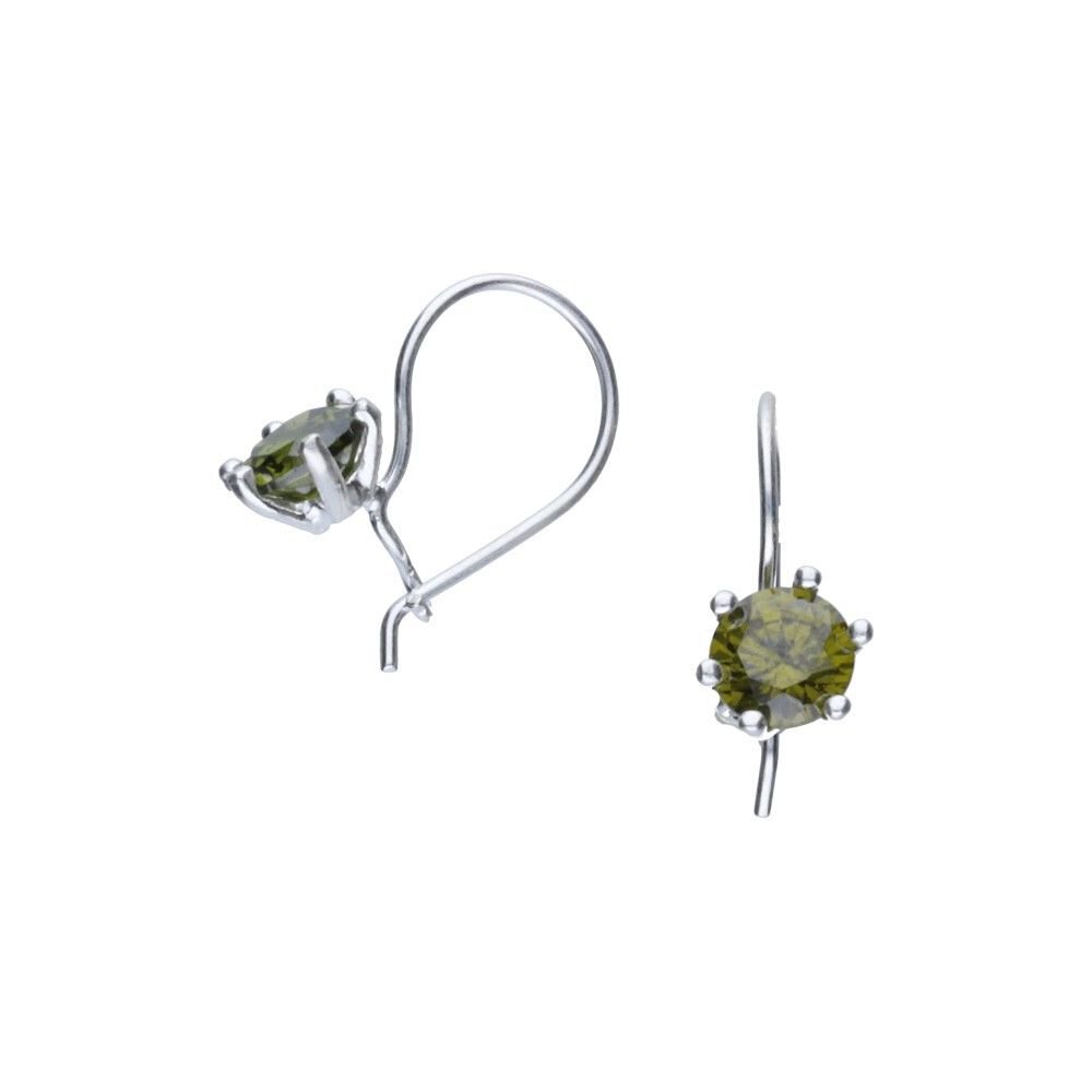 KOLCZYKINA USZKU OKRĄGŁA CYRKONIA,ZIELONA