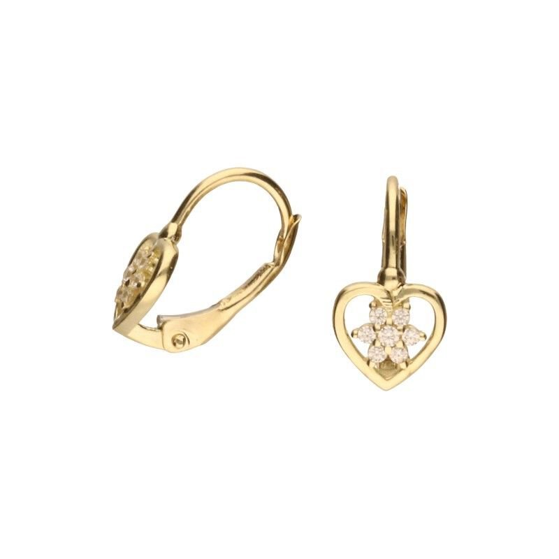 KOLCZYKI NA FRANCUSKIM ZAPIĘCIU, ZŁOTO PRÓBY 333 Z CYRKONIĄ