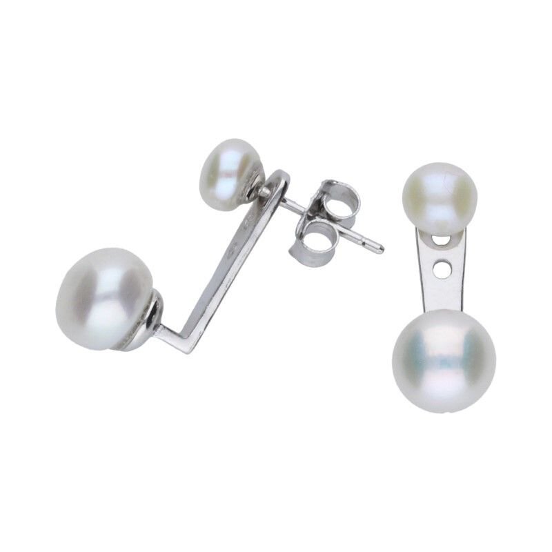 KOLCZYKI NA SZTYFCIE Z PEREŁKAMI,SREBRO 925