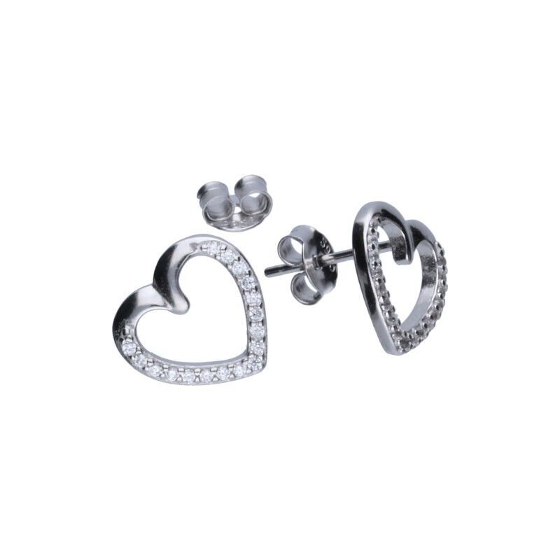 KOLCZYKI NA SZTYFCIE Z CYRKONIAMI, SREBRO PRÓBY 925 RODOWANE