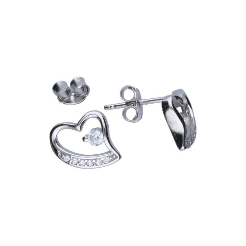 KOLCZYKI NA SZTYFCIE Z CYRKONIAMI,I, SREBRO PRÓBY 925 RODOWANE