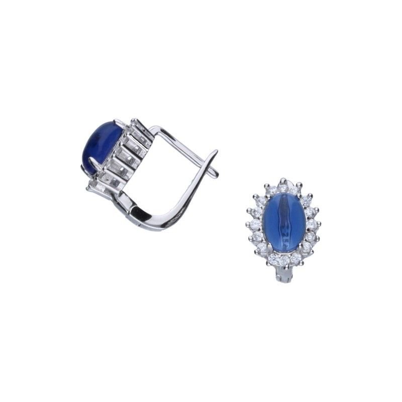 KOLCZYKI TYPU MARKIZA NA ANGIELSKIM ZAPIĘCIU,SREBRO PRÓBY 925,CYRKONIE DWUKOLOROWE