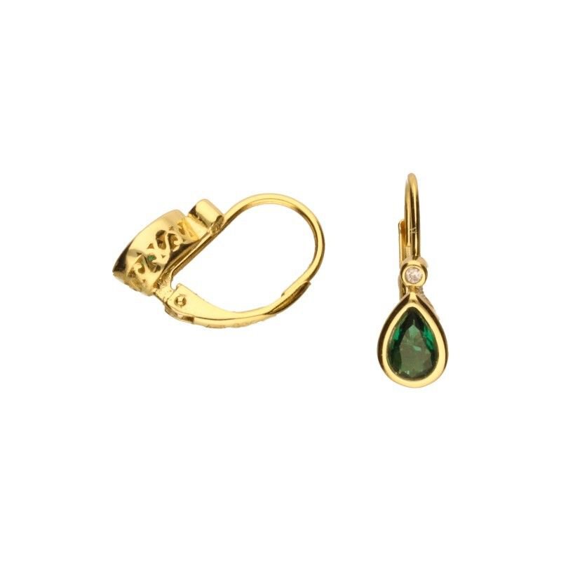 KOLCZYKI NA FRANCUSKIM ZAPIĘCIU, SREBRO PRÓBY 925 POZŁACANE