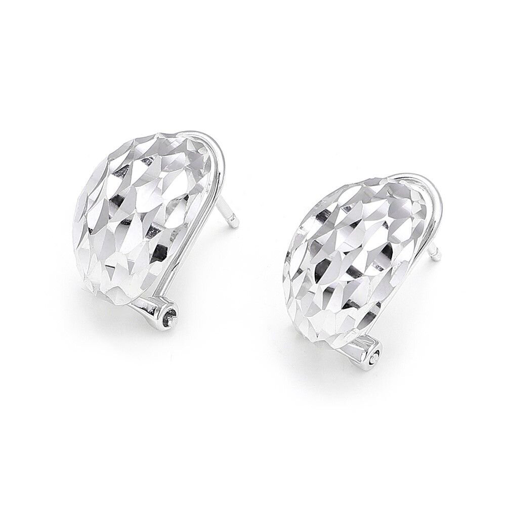 KOLCZYKI DIAMENTOWANE, SREBRO PRÓBY 925 RODOWANE