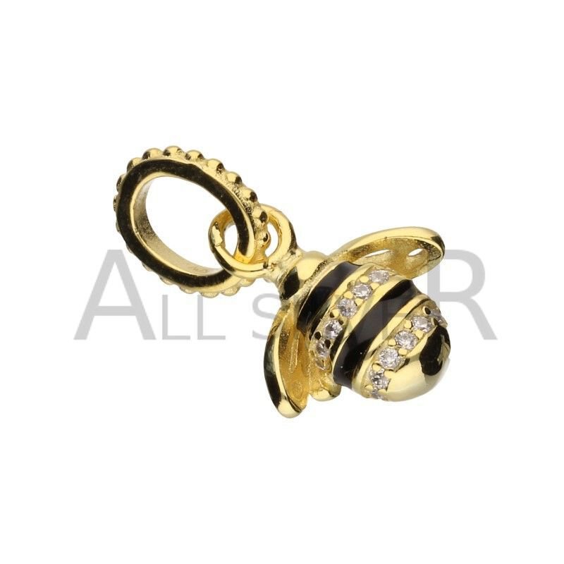Koralik Zawieszka Beads Srebro 24k Pszczółka