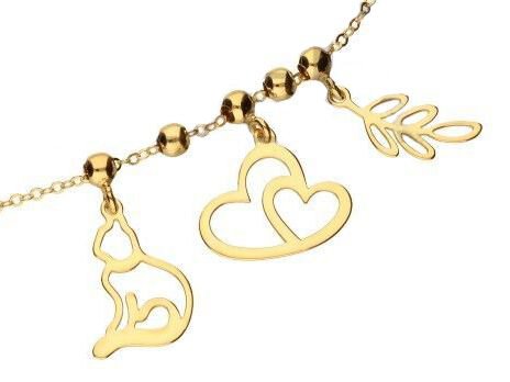 liteGOLD Bransoletka Celebrytka Trzy Elementy Subtelna Złoto pr 333