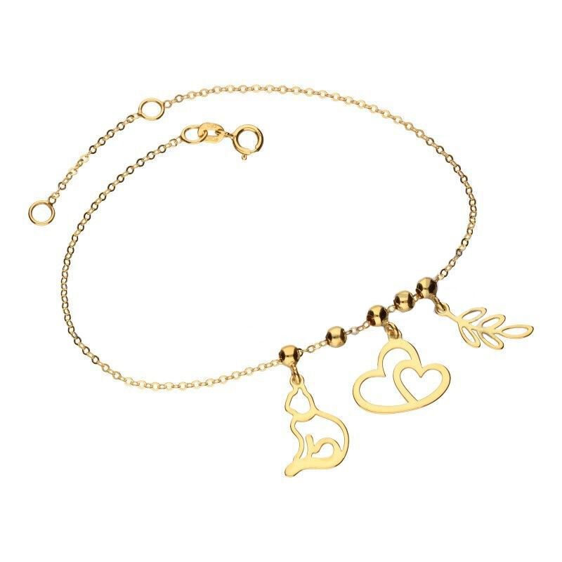 liteGOLD Bransoletka Celebrytka Trzy Elementy Subtelna Złoto pr 333