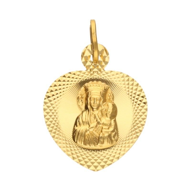 Medalik Złoto pr 585 Serce Matka Boska 