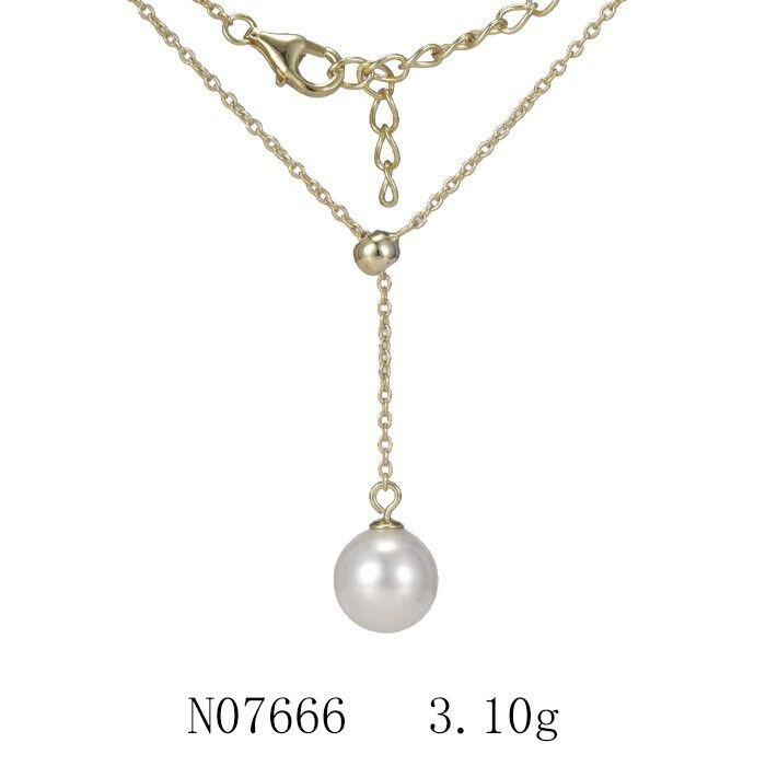 NASZYJNIK , SREBRO 925 ZŁOCONE, KRAWATKA Z PERŁĄ