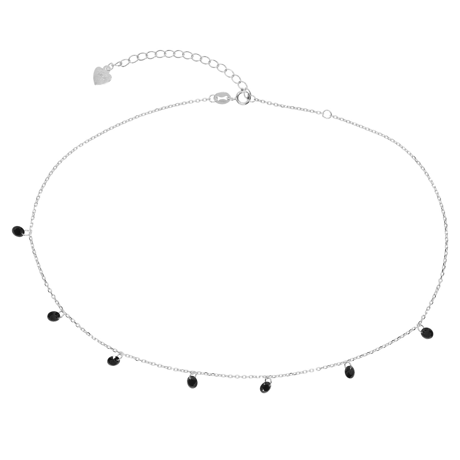 Naszyjnik Choker Srebro 925 Siedem Czarnych Cyrkonii 2
