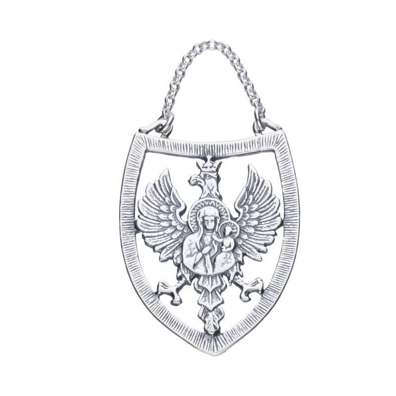 RYNGRAF NA ŁAŃCUSZKU, ORZEŁ MATKA BOSKA CZĘSTOCHOWSKA,SREBRO 925