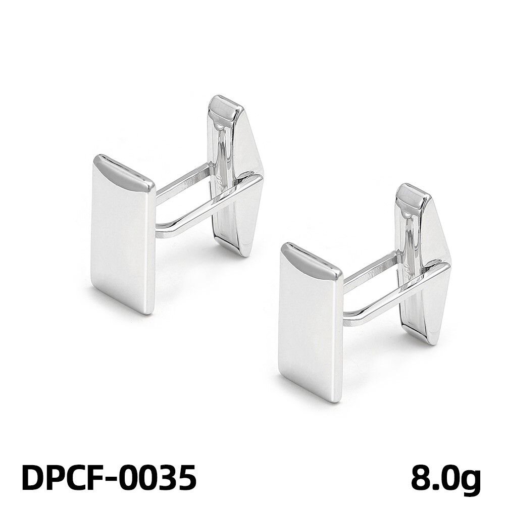 SPINKI DO MANKIETÓW  GŁADKIE PROSTOKĄT RODOWANE