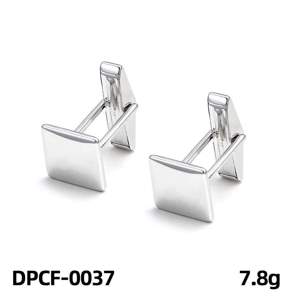 SPINKI DO MANKIETÓW GŁADKIE KWADRAT RODOWANE