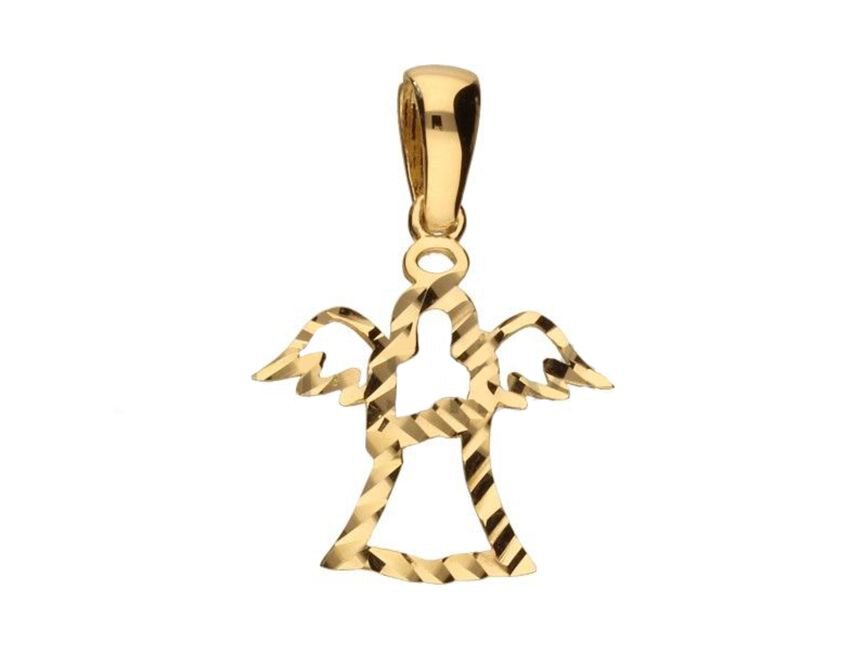 Wisiorek Złoto pr 585 Diamentowany Aniołek