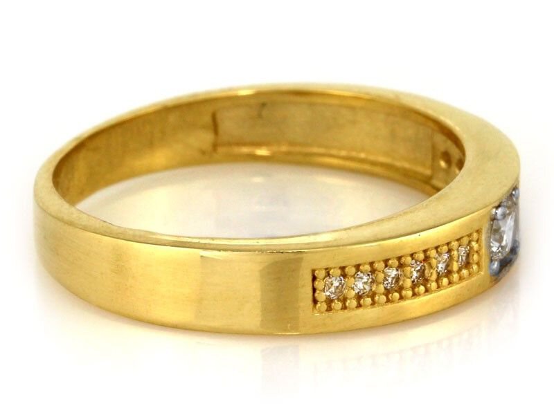 Zaręczynowy Elegancki Złoty Pierścionek 585