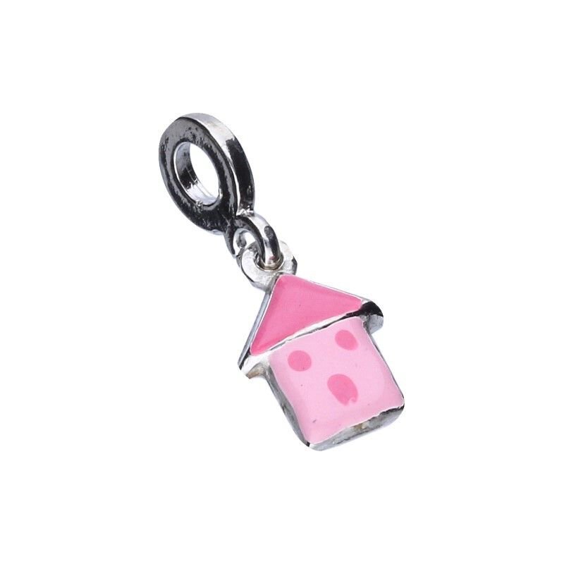 Koralik Zawieszka Little Beads do Pandora Srebro 925 Emaliowany Domek 