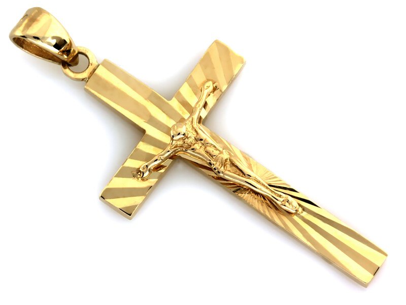 Wisiorek Złoto pr 585 Krzyż z Jezusem 