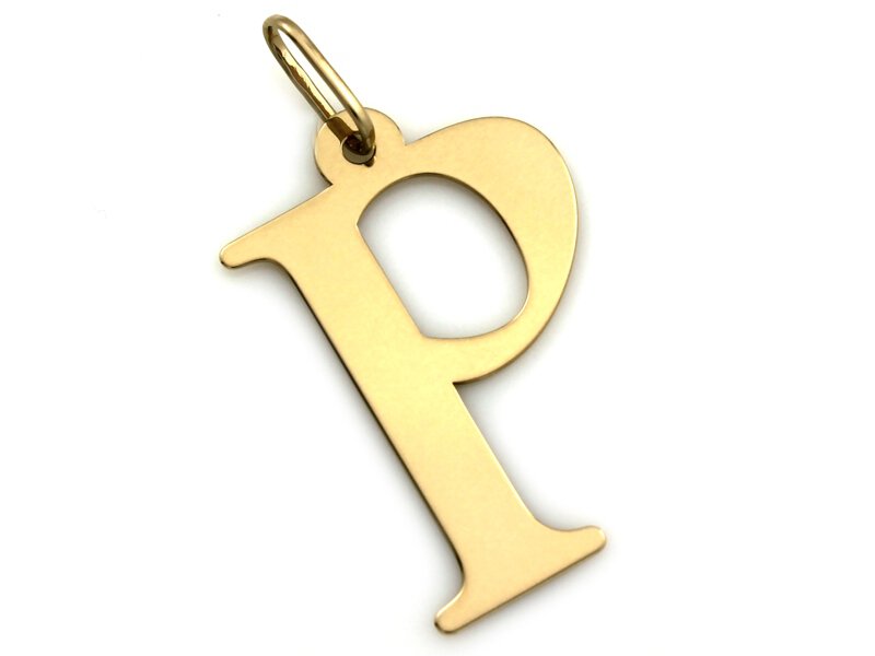 Złota ZAWIESZKA pr 585 Literka P