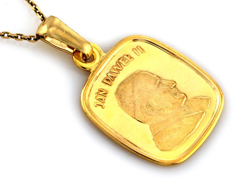 Złoty Medalik z Janem Pawłem II próba 585 