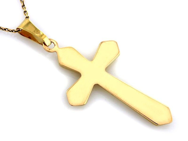 Złota ZAWIESZKA pr 333 Gładki Krzyż