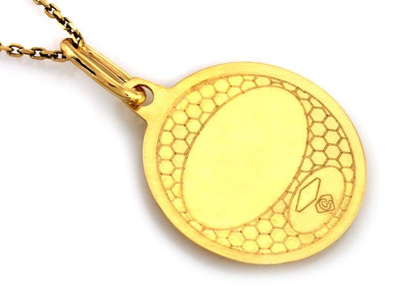 Złoty Medalik próba 585 Kółko Maryja z Dzieciątkiem
