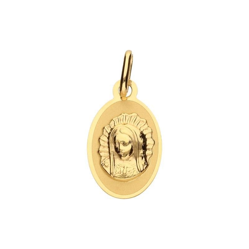 Zloty Medalik próba 585 Owal z Wizerunkiem Matki Boskiej