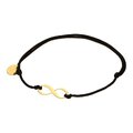 BRANSOLETKA NA SZNURKU JUBILERSKIM W KOLORZE CZARNYM,ZŁOTO 333