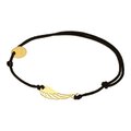 BRANSOLETA NA SZNURKU JUBILERSKIM W KOLORZE CZARNYM,ZŁOTO 333