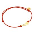 BRANSOLETA NA SZNURKU JUBILERSKIM W KOLORZE CZERWONYM, ZŁOTO 333