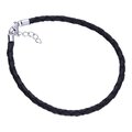 Bransoletka Beads do Pandora Rzemień Czarny Pleciony Srebro 925 Rodowane 21 cm