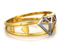 Dwukolorowy Złoty pierścionek 585 Diament