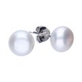 Kolczyki srebrne perły 8 mm Białe