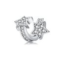 Koralik Zawieszka Beads do Pandora Srebro 925 Dwie Gwiazdki z Cyrkoniami 