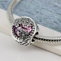 Koralik Zawieszka Beads do Pandora Srebro 925 Fioletowa Cyrkonia Kwiatki