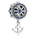 Koralik Zawieszka Beads do Pandora Srebro 925 Koło Sterowe Kotwica