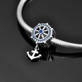 Koralik Zawieszka Beads do Pandora Srebro 925 Koło Sterowe Kotwica