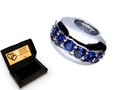 Koralik Zawieszka Beads Srebro 925 Pasek z Szafirowych Szkiełek
