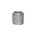Koralik Zawieszka Beads Srebro 925 Rodowane Walec Biała Cyrkonia
