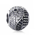 Koralik Zawieszka Beads Srebro 925 Rodowane Yin Yang Cyrkonie
