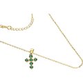 NASZYJNIK NA ŁAŃCUSZKU O SPLOCIE TYPU ANKIER, SREBRO PRÓBY 925,CYRKONIA EMERALD