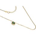 NASZYJNIK NA ŁAŃCUSZKU O SPLOCIE TYPU ANKIER,CYRKONIA EMERALD